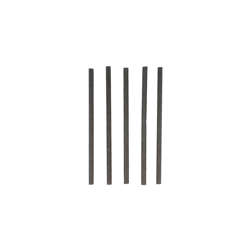 PAILLES DROITES COCKTAIL 'PAPER'  Ø0,60x14 CM NOIR PAPIER (3000 UNITÉ)