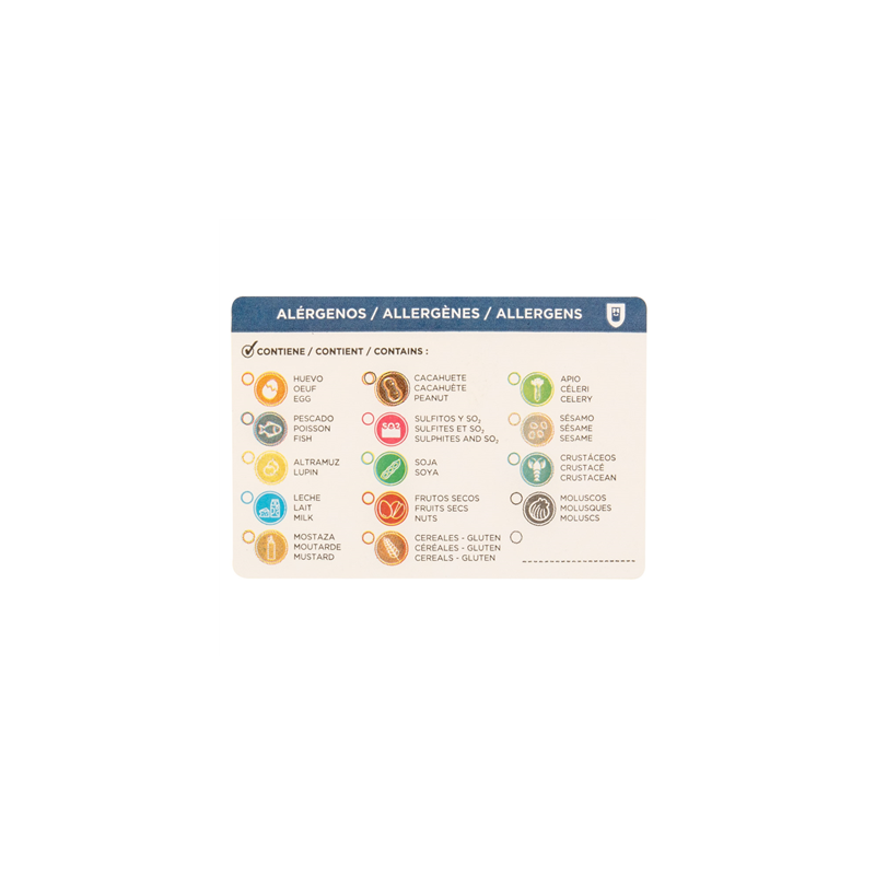 ÉTIQUETTES ADHESIVES ALLERGÈNES EN ROULEAU  7,5x5 CM PAPIER (500 UNITÉ)