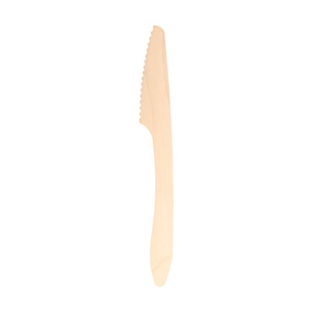 Image COUTEAUX 'CURVE'  19,3 CM NATUREL BOIS (100 UNITÉ) #1