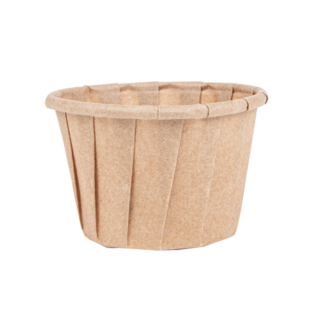 POTS TRAITEUR PAPIER PLISSÉ PFAS FREE 30 ML (1 oz) 80 G/M2 Ø4,4/3,1x2,8 CM NATUREL PARCH.INGRAISSABLE (250 UNITÉ)
