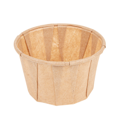 Image POTS TRAITEUR PAPIER PLISSÉ 60 ML 80 G/M2 Ø5,5/3,9x3,5 CM NATUREL PARCH.INGRAISSABLE (250 UNITÉ) #1