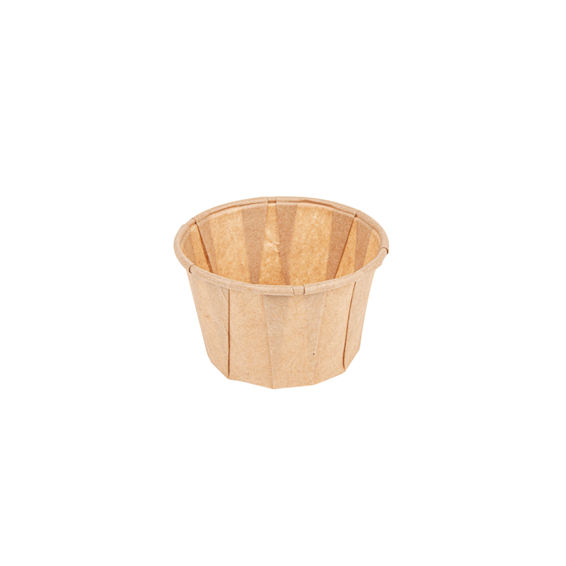 POTS TRAITEUR PAPIER PLISSÉ 60 ML 80 G/M2 Ø5,5/3,9x3,5 CM NATUREL PARCH.INGRAISSABLE (250 UNITÉ)