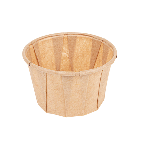 Image POTS TRAITEUR PAPIER PLISSÉ 60 ML 80 G/M2 Ø5,5/3,9x3,5 CM NATUREL PARCH.INGRAISSABLE (250 UNITÉ) #1