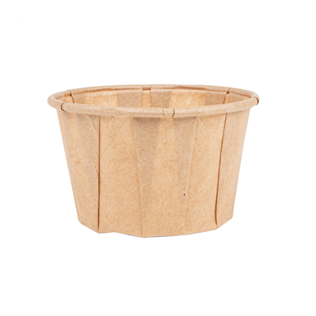 POTS TRAITEUR PAPIER PLISSÉ 60 ML 80 G/M2 Ø5,5/3,9x3,5 CM NATUREL PARCH.INGRAISSABLE (250 UNITÉ)