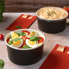 Image POTS SALADIERS 500 ML - 16,6 oz 300 + 18 PE G/M2 Ø15/12,8x4,5 CM NOIR CARTON (300 UNITÉ) #4