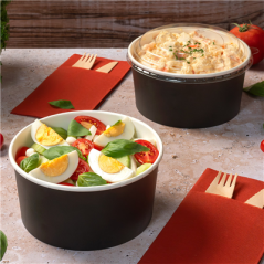 Image SALADIERS 1000 ML - 33,3 oz 300 + 18 PE G/M2 Ø15/12,8x6 CM NOIR CARTON (300 UNITÉ) #4