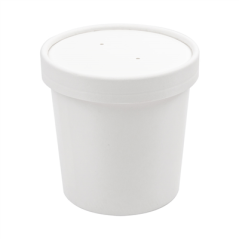 Image RÉCIPIENTS + COUVERCLES 360 ML - 12 oz 300 + 18 PE G/M2 Ø9/7,2x8,4 CM BLANC CARTON (250 UNITÉ) #1