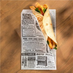 Image PAPIER INGRAISSABLES OUVERT 2 CÔTÉS CRÊPES&TACOS 'TIMES' 35 G/M2 13x22 CM BLANC PARCH.INGRAISSABLE (500 UNITÉ) #4