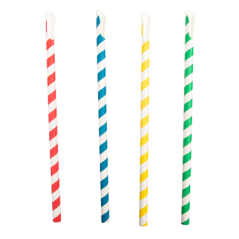 Image PAILLES À FRANGES AVEC CUILLÈRE 'PAPER'  Ø0,8x21 CM ASSORTI PAPIER (1000 UNITÉ) #1