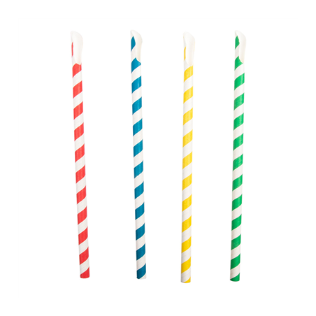 Image PAILLES À FRANGES AVEC CUILLÈRE 'PAPER'  Ø0,8x21 CM ASSORTI PAPIER (1000 UNITÉ) #1