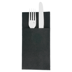 Image SERVIETTES KANGOUROU  55 G/M2 40x40 CM NOIR AIRLAID (700 UNITÉ) #1