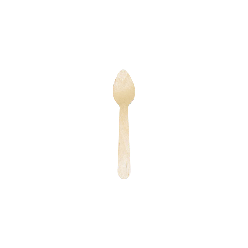 CUILLÈRES À CAFÉ  11 CM NATUREL BOIS (100 UNITÉ)