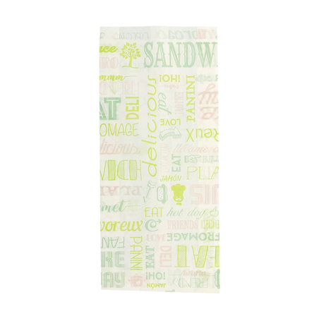Image SACS SANDWICHS 'PAROLE' 32 G/M2 12+4x26 CM BLANC PARCH.INGRAISSABLE (500 UNITÉ) #1