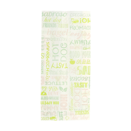 SACS SANDWICHS 'PAROLE' 32 G/M2 12+4x26 CM BLANC PARCH.INGRAISSABLE (500 UNITÉ)