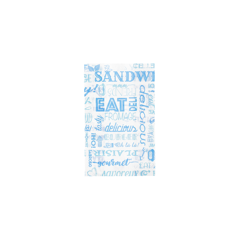 POCHETTES HAMBURGERS 'PAROLE' 32 G/M2 12+7x18 CM BLEU PARCH.INGRAISSABLE (500 UNITÉ)