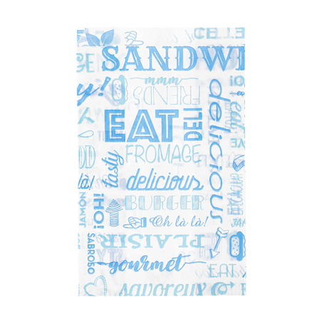 Image POCHETTES HAMBURGERS 'PAROLE' 32 G/M2 12+7x18 CM BLEU PARCH.INGRAISSABLE (500 UNITÉ) #1