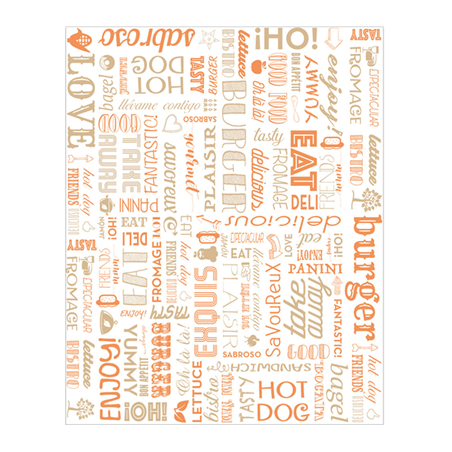 Image PAPIER INGRAISSABLES FAST FOOD 'PAROLE' 35 G/M2 28x34 CM ORANGE PARCH.INGRAISSABLE (1000 UNITÉ) #1