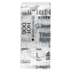 Image SACHETS POUR SANDWICHES 'PAROLE' 35+20 G/M2 12+4x26 CM ARGENTE PARCHEMIN + ALUMINIUM (500 UNITÉ) #1