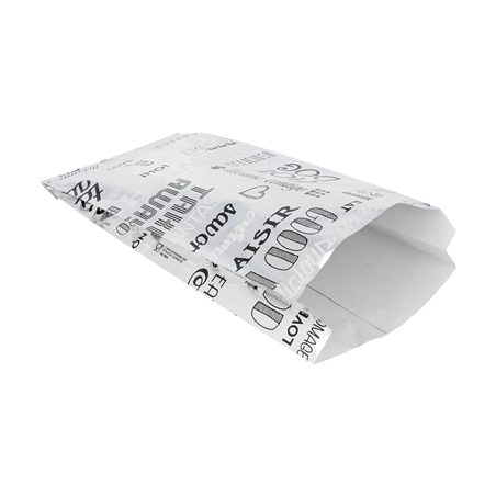 SACHETS POUR SANDWICHES 'PAROLE' 35+20 G/M2 12+4x26 CM ARGENTE PARCHEMIN + ALUMINIUM (500 UNITÉ)