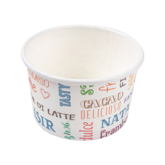 Image POTS À GLACES 'PAROLE' 120 ML 210 + 18 PE G/M2 Ø7,7x4,7 CM BLANC CARTON (2000 UNITÉ) #1