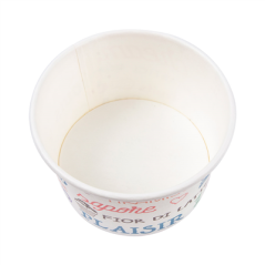 Image POTS À GLACES 'PAROLE' 120 ML 210 + 18 PE G/M2 Ø7,7x4,7 CM BLANC CARTON (2000 UNITÉ) #3