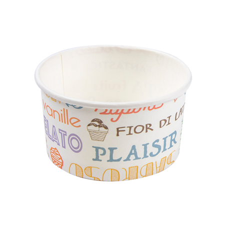 Image POTS À GLACES 'PAROLE' 90 ML 210 + 18 PE G/M2 Ø7,2x4 CM BLANC CARTON (2000 UNITÉ) #1