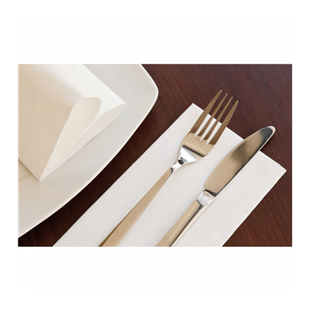 SERVIETTES ECOLABEL P. 1/6 'DOUBLE POINT' 18 G/M2 30x40 CM BLANC OUATE (1500 UNITÉ)