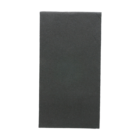 Image SERVIETTES ECOLABEL P. 1/8 'DOUBLE POINT' 18 G/M2 40x40 CM NOIR OUATE (1200 UNITÉ) #1