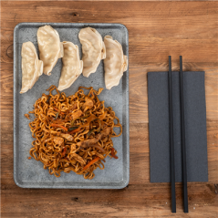 Image SERVIETTES ECOLABEL P. 1/8 'DOUBLE POINT' 18 G/M2 40x40 CM NOIR OUATE (1200 UNITÉ) #3