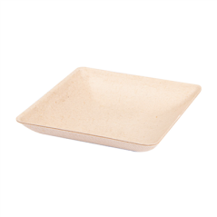Image RÉCIPIENT CARRÉ 'BIONIC' 6,5x6,5x1,2 CM NATUREL BAGASSE (1000 UNITÉ) #1