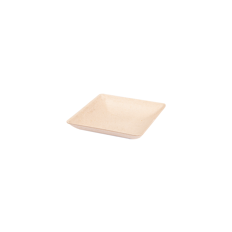 RÉCIPIENT CARRÉ 'BIONIC'  6,5x6,5x1,2 CM NATUREL BAGASSE (1000 UNITÉ)