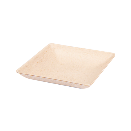 Image RÉCIPIENT CARRÉ 'BIONIC'  6,5x6,5x1,2 CM NATUREL BAGASSE (1000 UNITÉ) #1