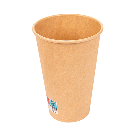 Image GOBELETS BOISSONS CHAUDES 1 PAROI 480 ML 300 + 18 PE G/M2 Ø9/6x13,2 CM MARRON CARTON (1000 UNITÉ) #1