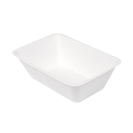 Image BARQUETTES 'BIONIC' 1000 ML 20x13,3x6 CM BLANC BAGASSE (500 UNITÉ) #1