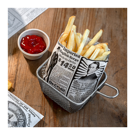 SACHET POUR FRITURES 'TIMES' 32 G/M2 12x12 CM BLANC PARCH.INGRAISSABLE (1000 UNITÉ)