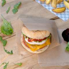 Image PAPIER INGRAISSABLES OUVERT 2 CÔTÉS FAST FOOD  34 G/M2 16x16,5 CM NATUREL PARCH.INGRAISSABLE (500 UNITÉ) #4