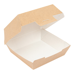 BOÎTES HAMBURGER 'THEPACK' 220 G/M2 13x12,5x6,2 CM (S) NATUREL CARTON ONDULÉ NANO-MICRO (450 UNITÉ)