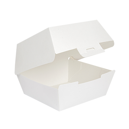 BOÎTES HAMBURGER 'THEPACK' 230 G/M2 13x12,5x9 CM (M) BLANC CARTON ONDULÉ NANO-MICRO (500 UNITÉ)