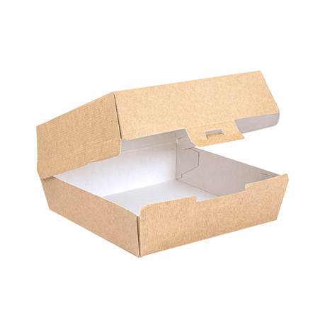 BOÎTES HAMBURGER 'THEPACK' 220 G/M2 17,6x16,8x7,8 CM (XL WIDER) NATUREL CARTON ONDULÉ NANO-MICRO (300 UNITÉ)