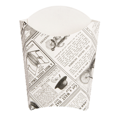 BOÎTES À FRITES JUMBO 'THEPACK TIMES' 165 G 230 G/M2 13,5x8,5x16 CM BLANC CARTON ONDULÉ NANO-MICRO (1200 UNITÉ)