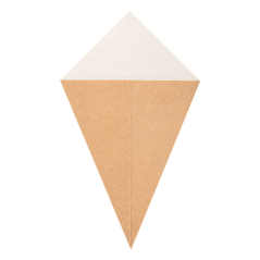 Image CORNETS FRITES 'THEPACK' 100 G 220 G/M2 12,8x21,7 CM NATUREL CARTON ONDULÉ NANO-MICRO (1600 UNITÉ) #4