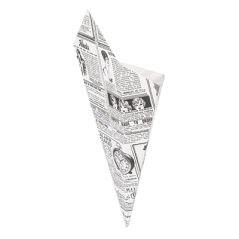 Image CORNETS FRITES 'THEPACK TIMES' 250 G 230 G/M2 15,7x26,8 CM BLANC CARTON ONDULÉ NANO-MICRO (1200 UNITÉ) #3