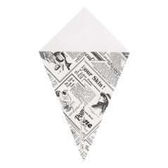 Image CORNETS FRITES 'THEPACK TIMES' 250 G 230 G/M2 15,7x26,8 CM BLANC CARTON ONDULÉ NANO-MICRO (1200 UNITÉ) #5