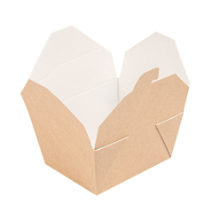Image BOÎTES AMÉRICAINES MICRO-ONDABLES 'THEPACK' 780 ML 220 + 12PP G/M2 11,3x9x6,3 CM NATUREL CARTON ONDULÉ NANO-MICRO (500 UNI