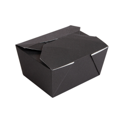 Image BOÎTES AMÉRICAINES MICRO-ONDABLES 'THEPACK' 780 ML 230 + 12PP G/M2 11,3x9x6,3 CM NOIR CARTON ONDULÉ NANO-MICRO (500 UNITÉ)