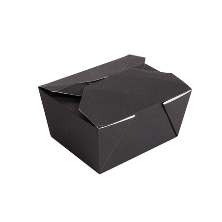 Image BOÎTES AMÉRICAINES MICRO-ONDABLES 'THEPACK' 780 ML 230 + 12PP G/M2 11,3x9x6,3 CM NOIR CARTON ONDULÉ NANO-MICRO (500 UNITÉ)
