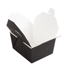 Image BOÎTES AMÉRICAINES MICRO-ONDABLES 'THEPACK' 780 ML 230 + 12PP G/M2 11,3x9x6,3 CM NOIR CARTON ONDULÉ NANO-MICRO (500 UNITÉ)