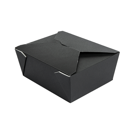 Image BOÎTES AMÉRICAINES MICRO-ONDABLES 'THEPACK' 1350 ML 230 + 12PP G/M2 15,2x12,1x6,5 CM NOIR CARTON ONDULÉ NANO-MICRO (300 UN