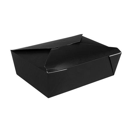 Image BOÎTES AMÉRICAINES MICRO-ONDABLES 'THEPACK' 1980 ML 250 + 12PP G/M2 19,6x14x6,2 CM NOIR CARTON ONDULÉ NANO-MICRO (200 UNIT