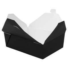 Image BOÎTES AMÉRICAINES MICRO-ONDABLES 'THEPACK' 1980 ML 250 + 12PP G/M2 19,6x14x6,2 CM NOIR CARTON ONDULÉ NANO-MICRO (200 UNIT